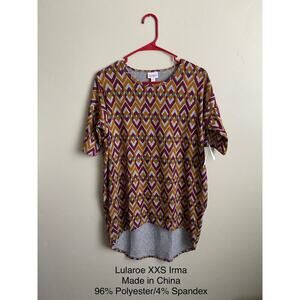 Lularoe XXS Geometric Print Irma tunic